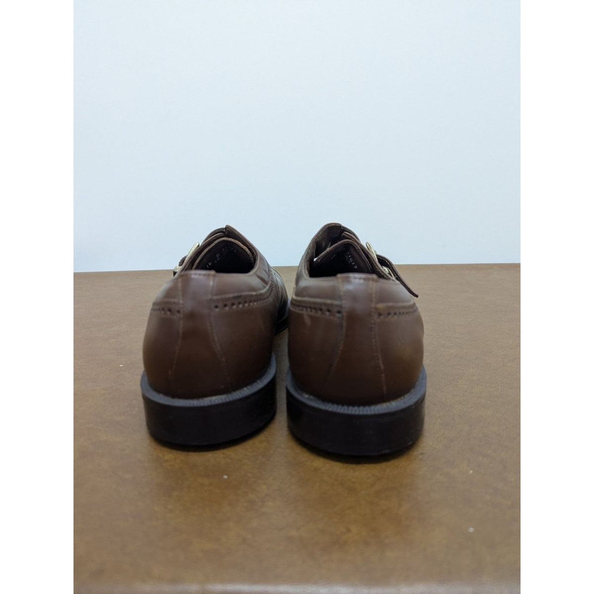 Florsheim Comfortech Brown Leather Monk Strap Dress Shoes Mens
