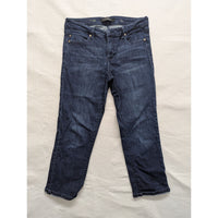 Liverpool Womens Mid-Rise Crop Straight Jeans 6/28 Blue Denim