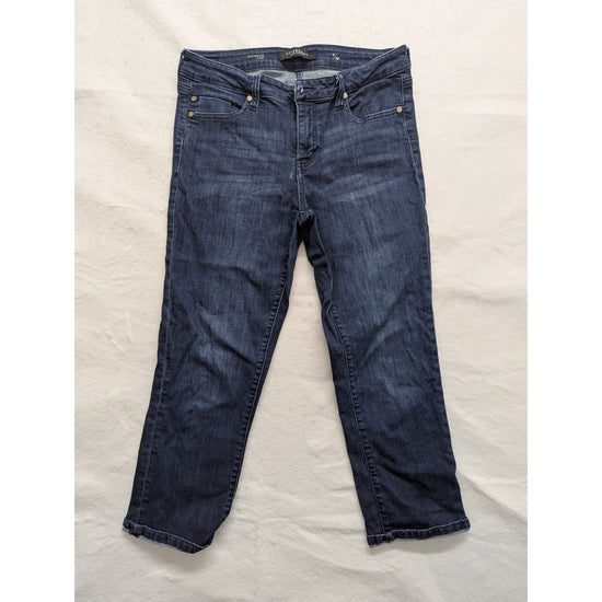 Liverpool Womens Mid-Rise Crop Straight Jeans 6/28 Blue Denim