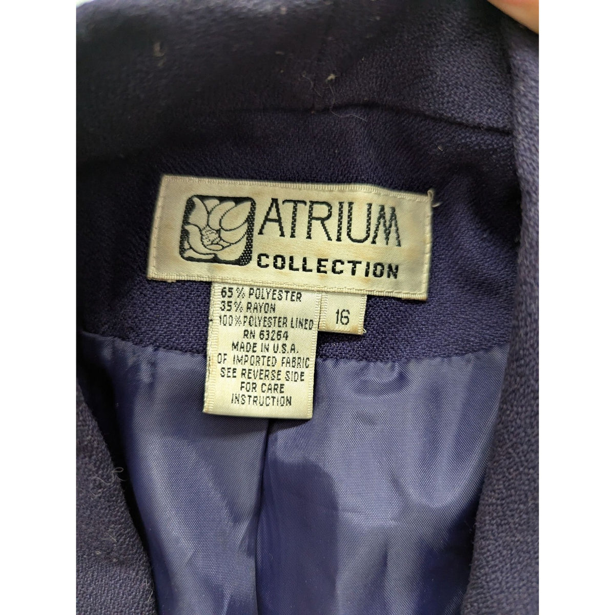 Atrium Collection Womens Plaid Blazer Size 16