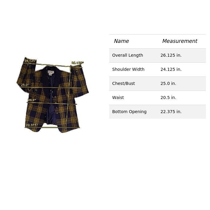 Atrium Collection Womens Plaid Blazer Size 16