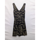 BeBop Black & Gold Chevron Glitter Dress Size S