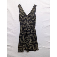 BeBop Black & Gold Chevron Glitter Dress Size S