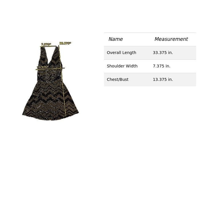 BeBop Black & Gold Chevron Glitter Dress Size S