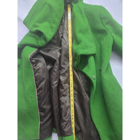 Calvin Klein Womens Green Wool Blend Vintage Coat Size 6 Button Closure