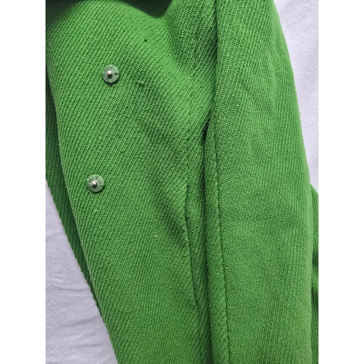 Calvin Klein Womens Green Wool Blend Vintage Coat Size 6 Button Closure