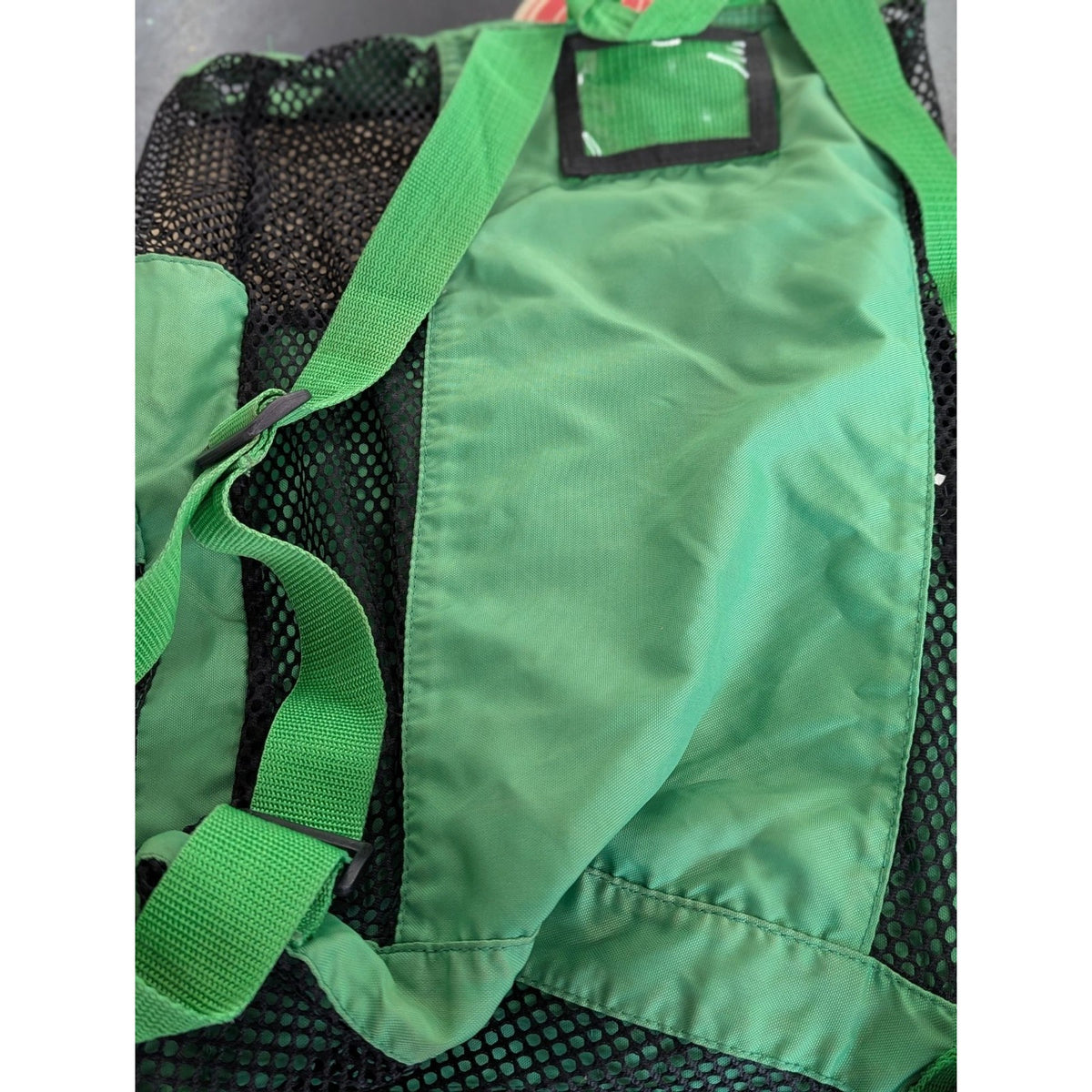 Sporti Green Mesh Drawstring Swim Gear Bag With Pockets And Adjustable Straps