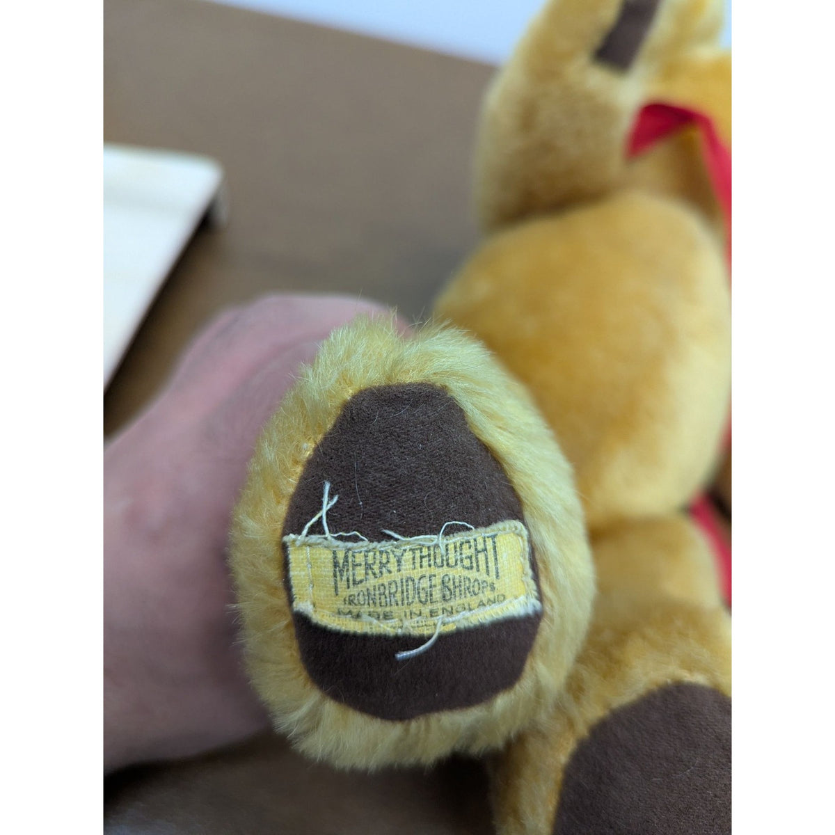 Vintage Merrythought Mohair Teddy Bear With Wind-Up Music Box London Gold