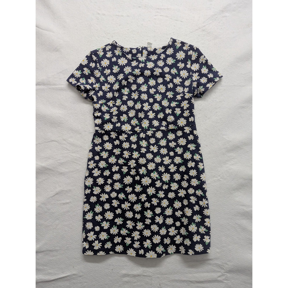 Old Navy Womens Daisy Print Short Sleeve Dress L Navy Blue