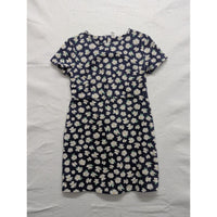 Old Navy Womens Daisy Print Short Sleeve Dress L Navy Blue