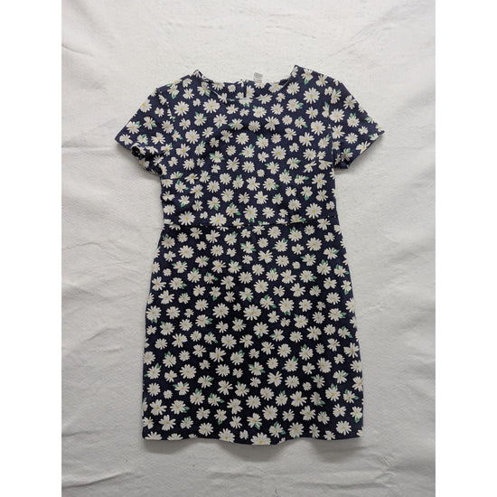 Old Navy Womens Daisy Print Short Sleeve Dress L Navy Blue