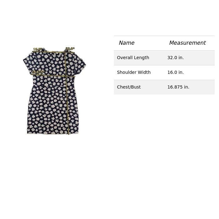 Old Navy Womens Daisy Print Short Sleeve Dress L Navy Blue