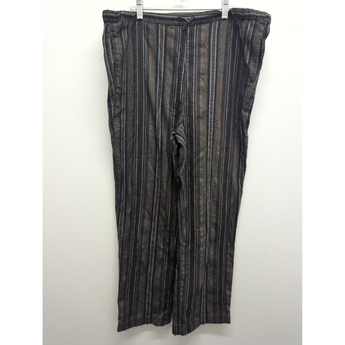 Appleseeds Womens Striped Relaxed Fit Pants Size 12 Brown/Black