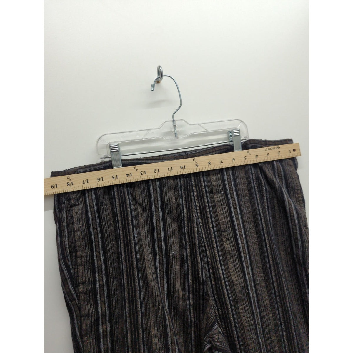 Appleseeds Womens Striped Relaxed Fit Pants Size 12 Brown/Black