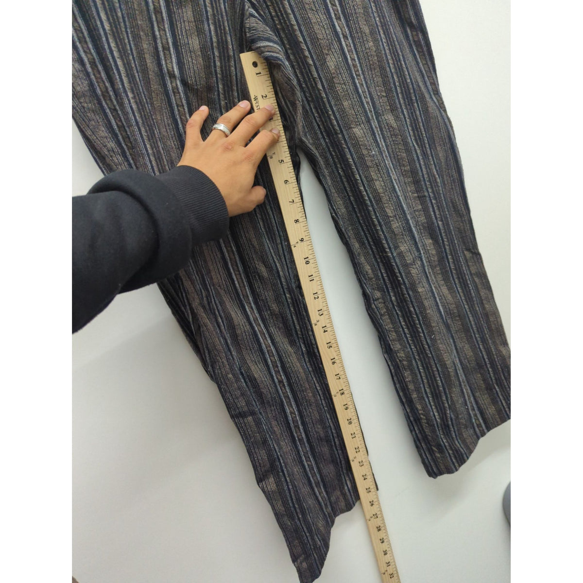 Appleseeds Womens Striped Relaxed Fit Pants Size 12 Brown/Black