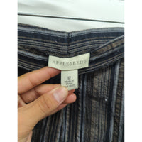 Appleseeds Womens Striped Relaxed Fit Pants Size 12 Brown/Black