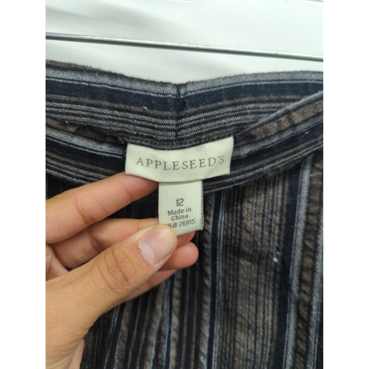 Appleseeds Womens Striped Relaxed Fit Pants Size 12 Brown/Black