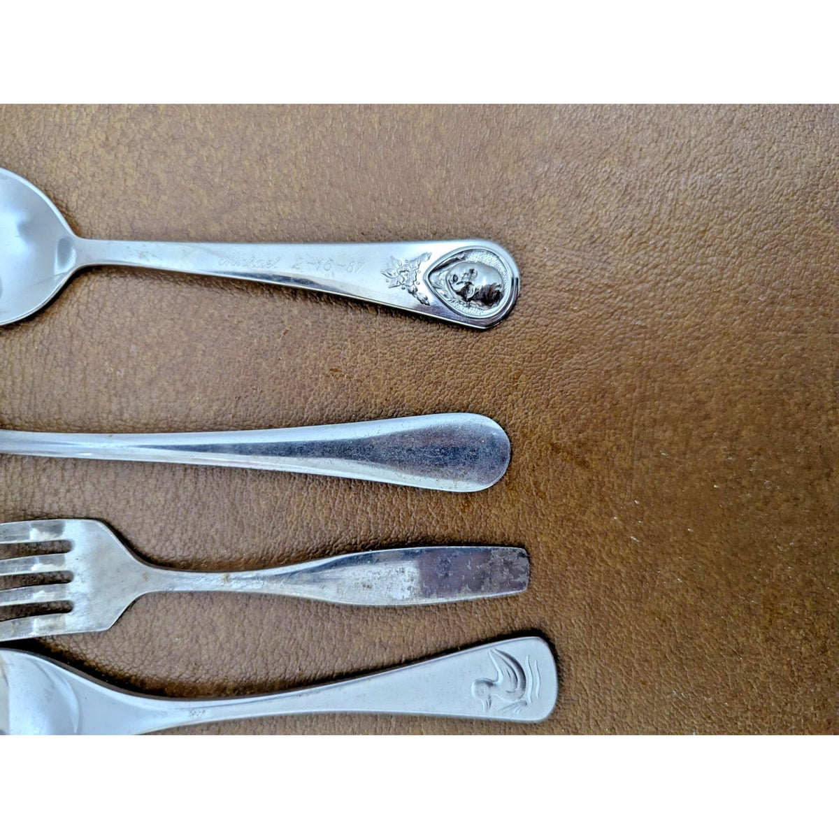 Vintage Gerber Silver-Plated Baby Spoon & Fork Set