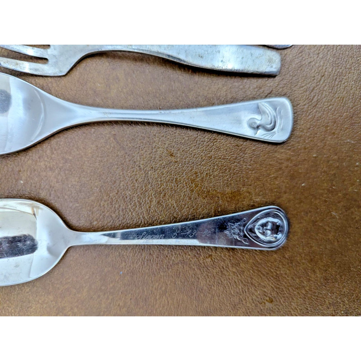 Vintage Gerber Silver-Plated Baby Spoon & Fork Set