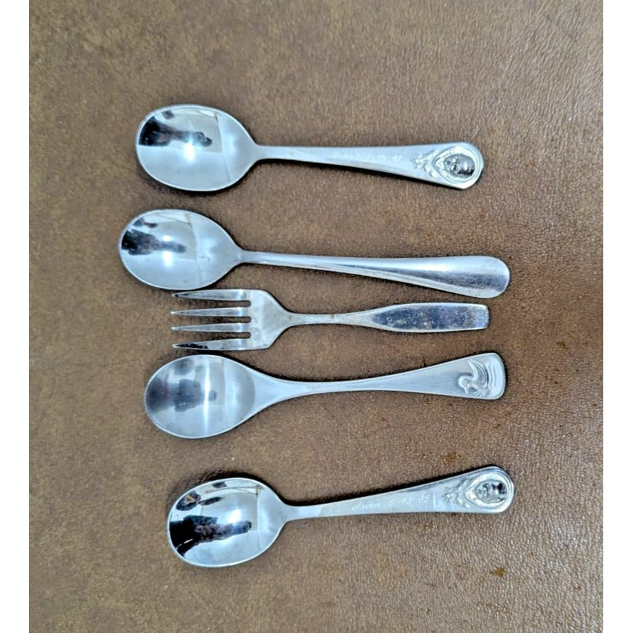 Vintage Gerber Silver-Plated Baby Spoon & Fork Set
