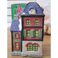 Vintage Village Hand-Painted Porcelain Victorian House With Box