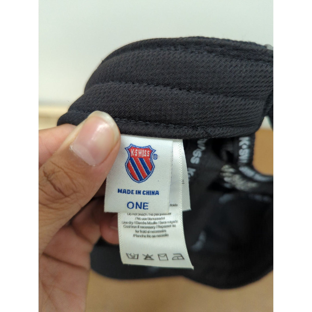 K-Swiss Black Adjustable Cap With Reflective Piping Lightweight & Breathable One Size Fits Most
