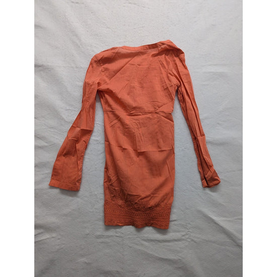 Athleta XS Orange Long-Sleeve Tunic Dress Cotton Blend