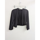Calvin Klein Black Open-Front Cropped Cardigan Jacket Womens Size S Polyester Bl
