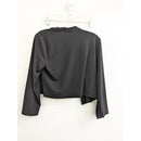 Calvin Klein Black Open-Front Cropped Cardigan Jacket Womens Size S Polyester Bl