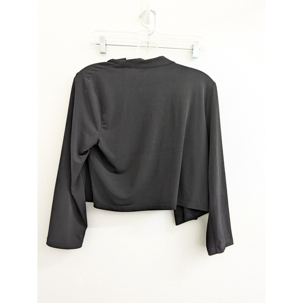 Calvin Klein Black Open-Front Cropped Cardigan Jacket Womens Size S Polyester Bl