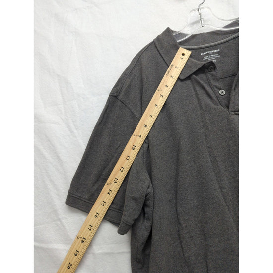 Banana Republic Mens Gray Polo Shirt XL 100% Cotton Short Sleeve Casual