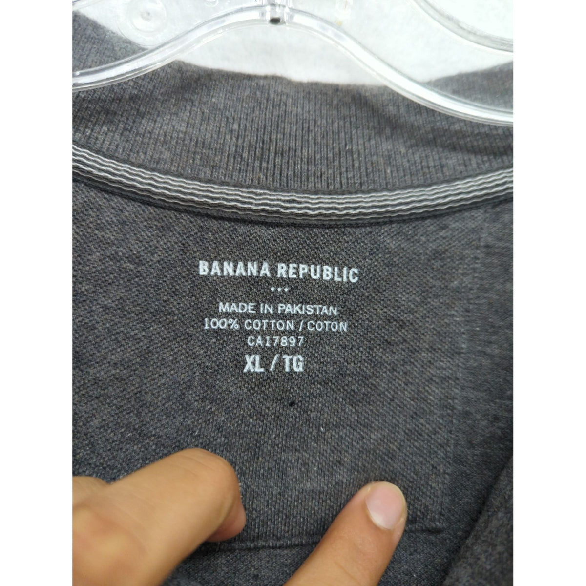 Banana Republic Mens Gray Polo Shirt XL 100% Cotton Short Sleeve Casual