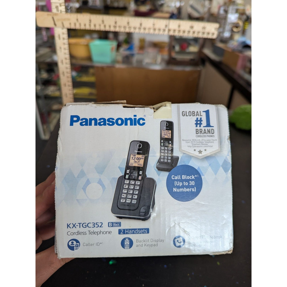 Panasonic Kx-tgc352 Black Cordless Phone 2 Handsets Call Block Large Display