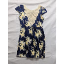 Rue21 XL Floral Navy & Yellow Dress With Lace Accent