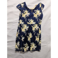 Rue21 XL Floral Navy & Yellow Dress With Lace Accent