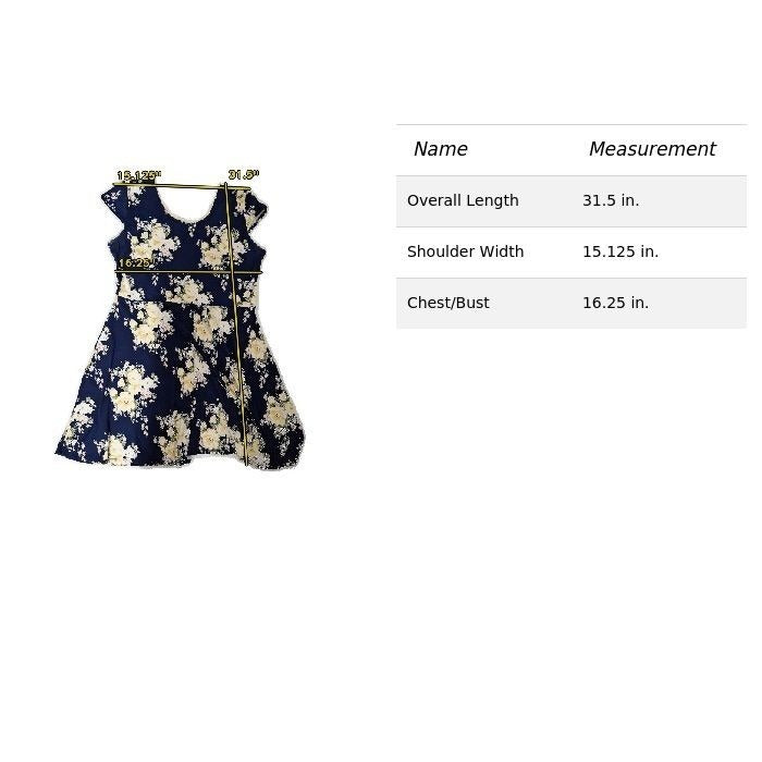 Rue21 XL Floral Navy & Yellow Dress With Lace Accent