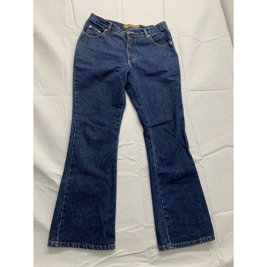 No Excuses Womens Blue Flared Jeans Size 11/12 100% Cotton 27" Inseam