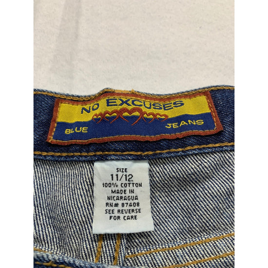 No Excuses Womens Blue Flared Jeans Size 11/12 100% Cotton 27" Inseam