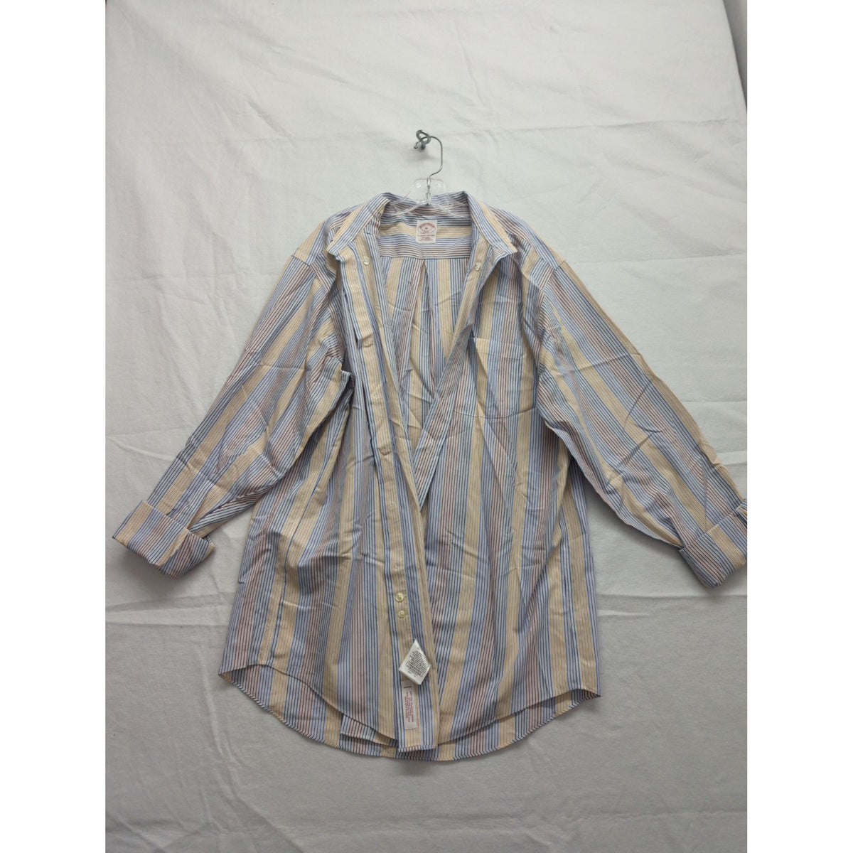 Brooks Brothers 346 Mens Cotton Striped Button-Down Shirt Blue/Yellow Size M