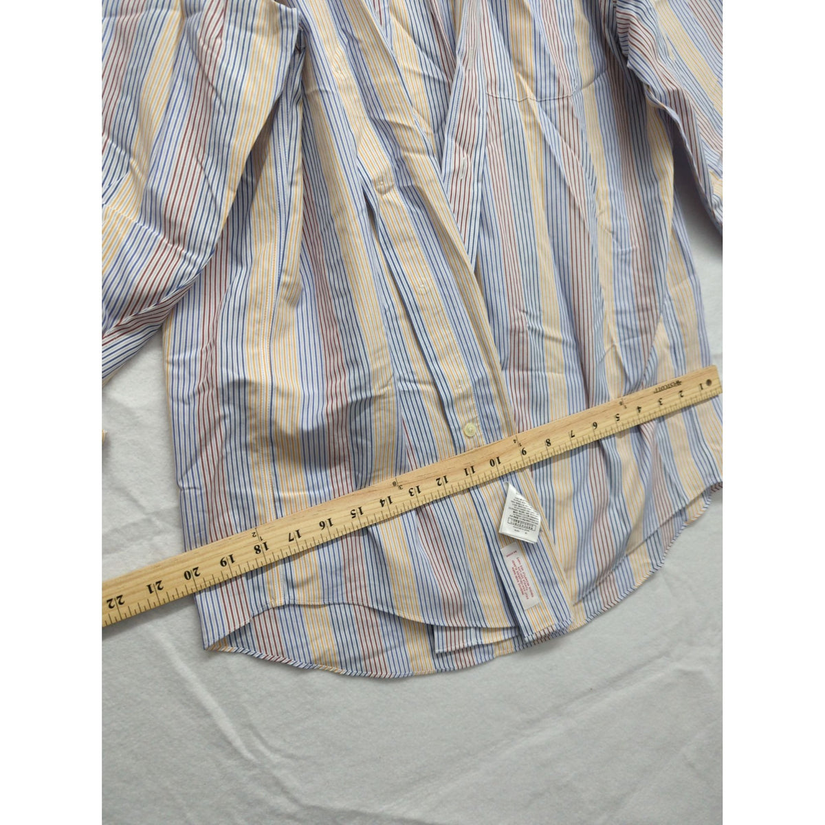 Brooks Brothers 346 Mens Cotton Striped Button-Down Shirt Blue/Yellow Size M