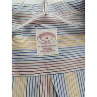 Brooks Brothers 346 Mens Cotton Striped Button-Down Shirt Blue/Yellow Size M