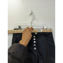 Black High-Waisted Skinny Pants With Button Front & Ankle Zippers - Size S