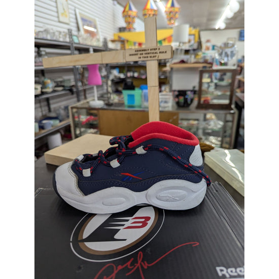Reebok Infant Question Mid Basketball Shoes Navy/White/Red Size 9 USA with Box