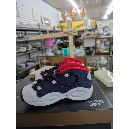 Reebok Infant Question Mid Basketball Shoes Navy/White/Red Size 9 USA with Box