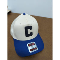 Otto Classic Fit Mid Profile Adjustable Cap With Embroidered "C" Design Blue & Cream OSFM