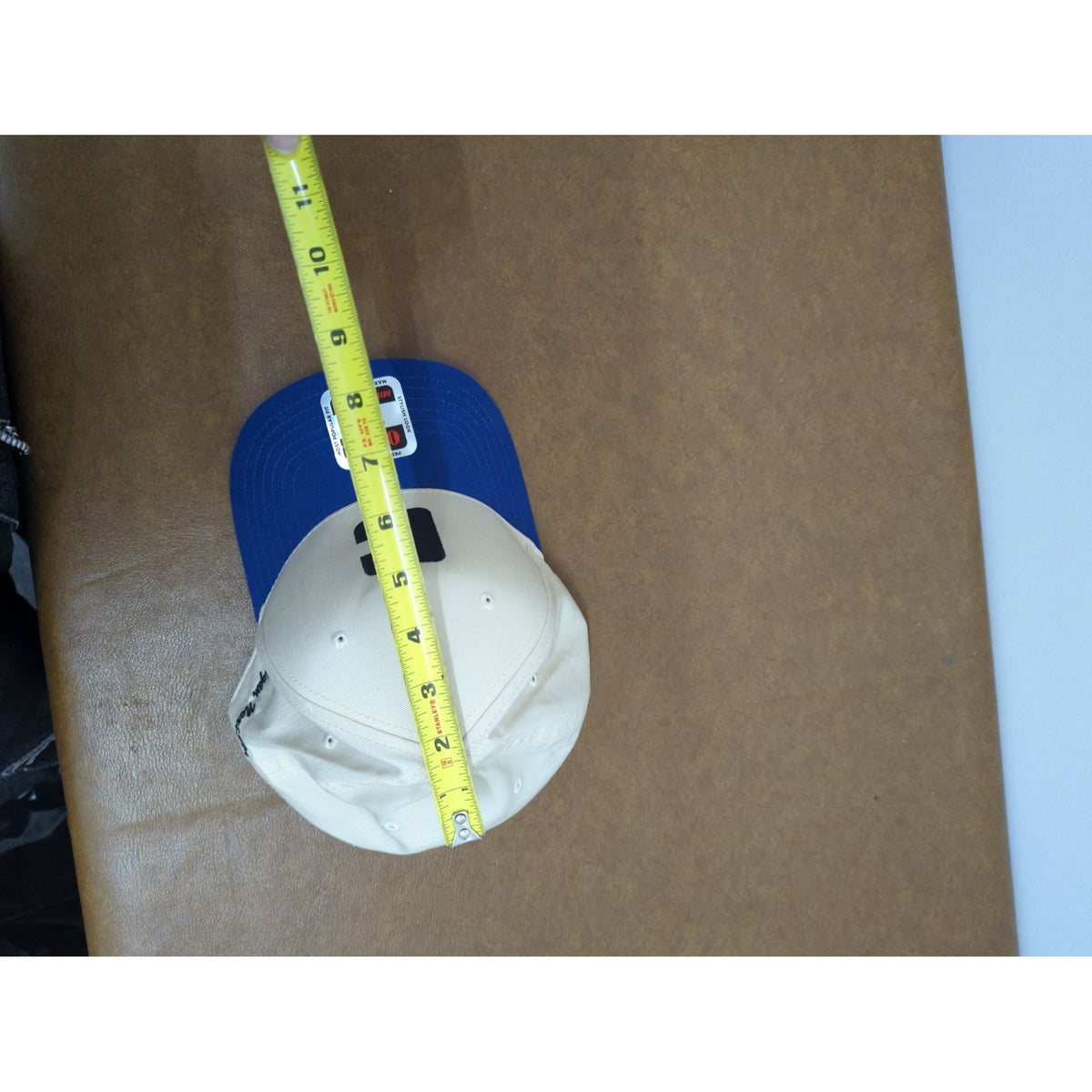 Otto Classic Fit Mid Profile Adjustable Cap With Embroidered "C" Design Blue & Cream OSFM