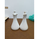 Set Of 2 White Ceramic Bud Vases 6 Inches Tall Minimalist Design