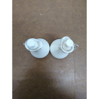 Set Of 2 White Ceramic Bud Vases 6 Inches Tall Minimalist Design
