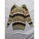 Striped V-Neck Sweater For Women Multi-Color L