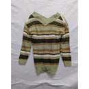 Striped V-Neck Sweater For Women Multi-Color L